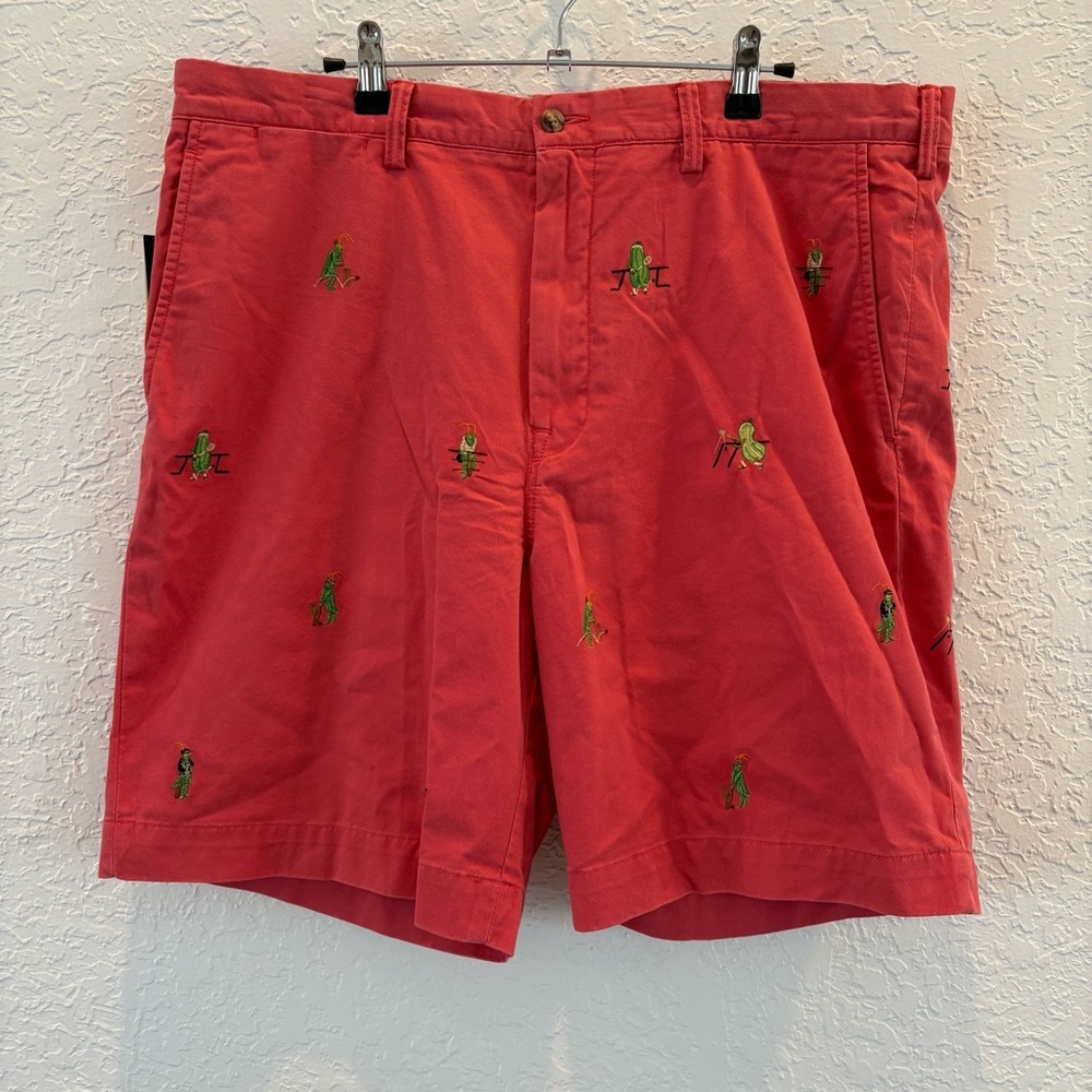 Polo Ralph Lauren pink shorts embroidered crickets New With Tags Size 38 waist - Picture 2 of 9